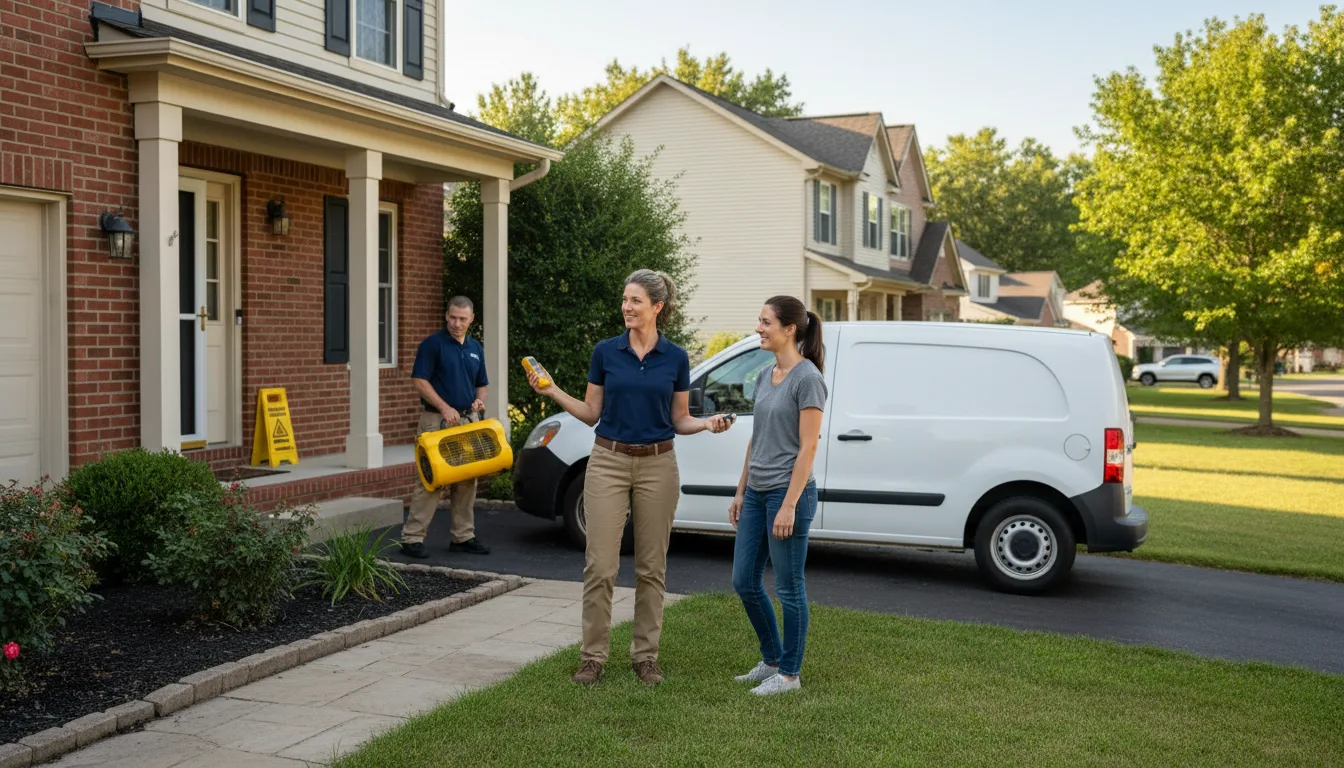 Residential water damage restoration in Kasbeer, IL
